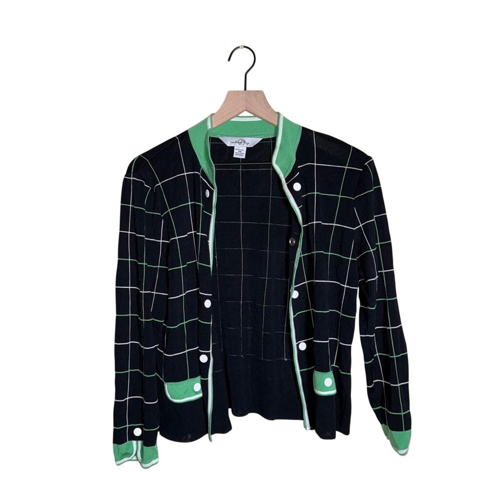 VINTAGE MING WANG 90s open front business casual work wear cardigan jacket p M